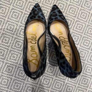 Sam Edelman Blue Leopard Heels